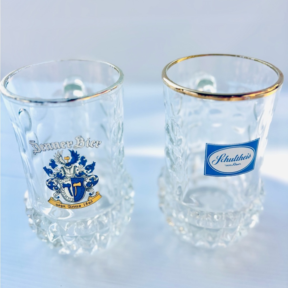 German Beer Glasses Set of 2 Barware Collector Gift